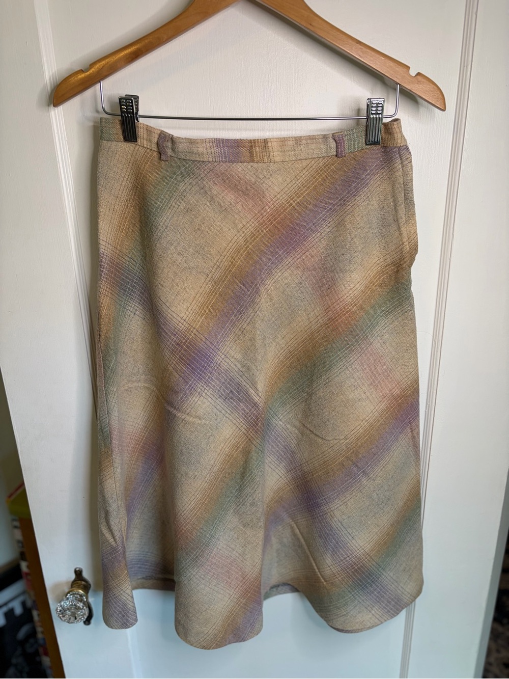 Vintage Briggs New York Pastel Plaid A-Line Skirt